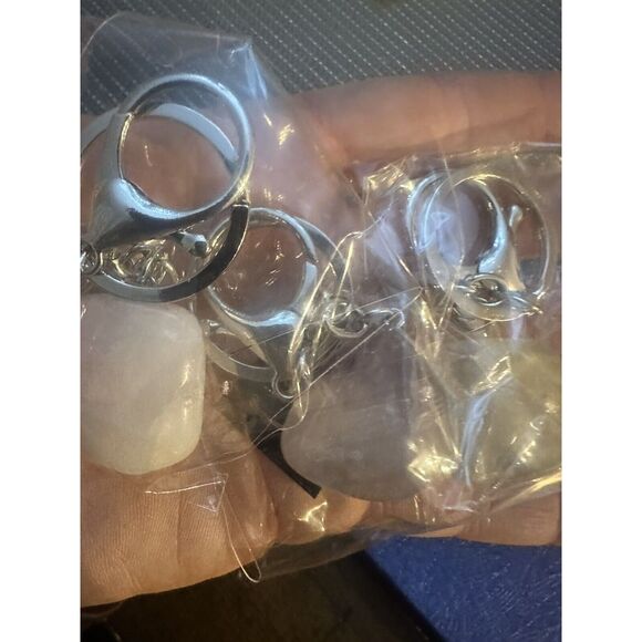 Lot Of 3 Gemstone Keychain Citrine Amethyst Rose Quartz Silver tone - Picture 5 of 5